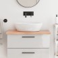 vidaXL Piano Bagno Marrone Chiaro 80x50x4 cm Legno Massello Trattato