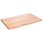 vidaXL Piano Bagno Marrone Chiaro 80x50x4 cm Legno Massello Trattato