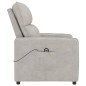 vidaXL Poltrona Elettrica Reclinabile Grigio Chiaro Tessuto Microfibra