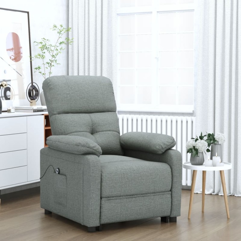 vidaXL Poltrona Elettrica Reclinabile Grigio Scuro in Tessuto