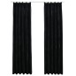Tende Oscuranti con Ganci 2 pz Nere in Velluto 140x175 cm Tende Oscuranti con Ganci 2 pz Nere in Velluto 140x175 cm