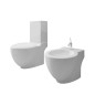 vidaXL Set WC e Bidet con Piede in Ceramica Bianca vidaXL Set WC e Bidet con Piede in Ceramica Bianca