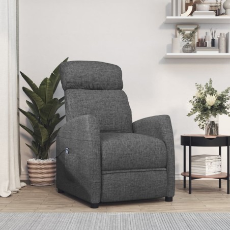 vidaXL Poltrona Elettrica Reclinabile Grigio Scuro in Tessuto