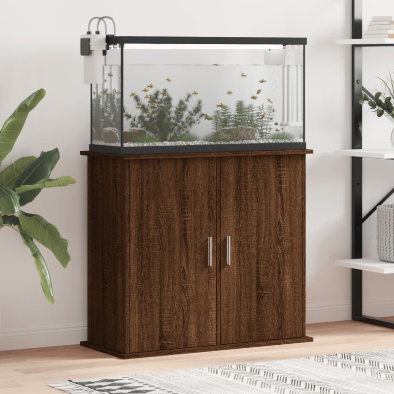 vidaXL Supporto Acquario 81x36x73 cm Legno Multistrato Rovere Marrone vidaXL Supporto Acquario 81x36x73 cm Legno Multistrato Rovere Marrone