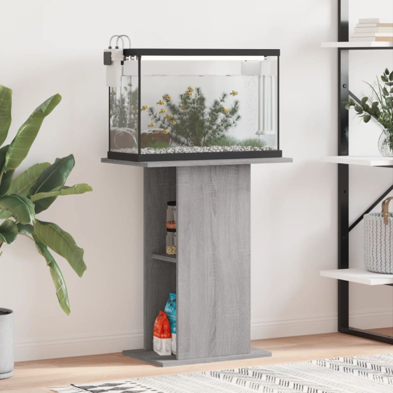 vidaXL Supporto per Acquario 60,5x36x72,5 cm Multistrato Grigio Sonoma vidaXL Supporto per Acquario 60,5x36x72,5 cm Multistrato Grigio Sonoma