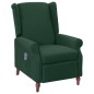 vidaXL Poltrona Massaggiante Reclinabile Verde Scuro in Tessuto vidaXL Poltrona Massaggiante Reclinabile Verde Scuro in Tessuto