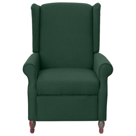 vidaXL Poltrona Massaggiante Reclinabile Verde Scuro in Tessuto