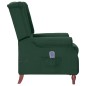 vidaXL Poltrona Massaggiante Reclinabile Verde Scuro in Tessuto vidaXL Poltrona Massaggiante Reclinabile Verde Scuro in Tessuto