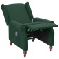 vidaXL Poltrona Massaggiante Reclinabile Verde Scuro in Tessuto vidaXL Poltrona Massaggiante Reclinabile Verde Scuro in Tessuto