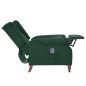 vidaXL Poltrona Massaggiante Reclinabile Verde Scuro in Tessuto vidaXL Poltrona Massaggiante Reclinabile Verde Scuro in Tessuto