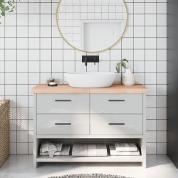 vidaXL Piano Bagno 120x40x6 cm in Legno Massello Non Trattato