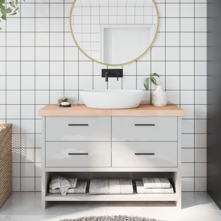 vidaXL Piano Bagno 120x40x6 cm in Legno Massello Non Trattato