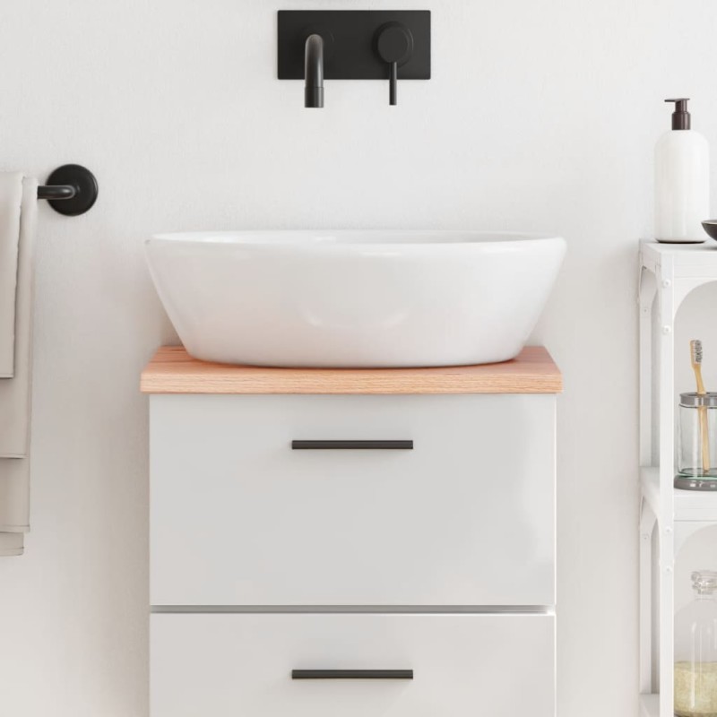 vidaXL Piano Bagno Marrone Chiaro 40x40x2 cm Legno Massello Trattato vidaXL Piano Bagno Marrone Chiaro 40x40x2 cm Legno Massello Trattato