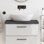 vidaXL Piano Bagno Grigio Scuro 80x30x6 cm Legno Massello Trattato
