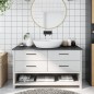 vidaXL Piano Bagno Grigio Scuro 100x40x2 cm Legno Massello Trattato