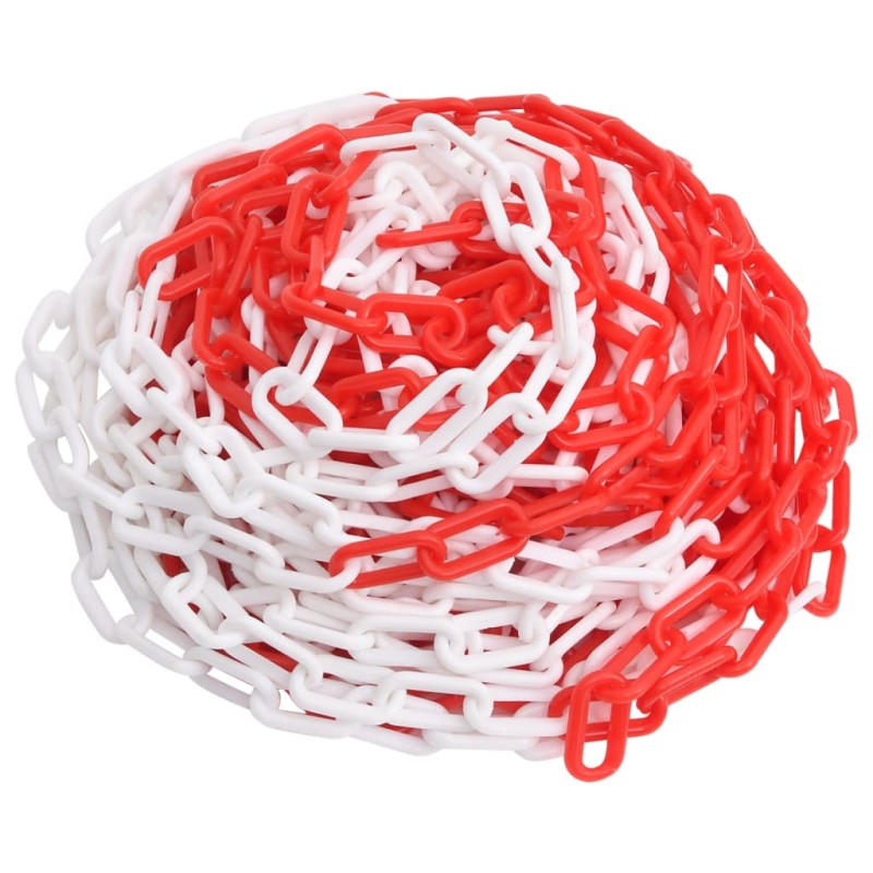 vidaXL Catena Segnaletica Rossa e Bianca 100 m Ø8 mm in Plastica vidaXL Catena Segnaletica Rossa e Bianca 100 m Ø8 mm in Plastica