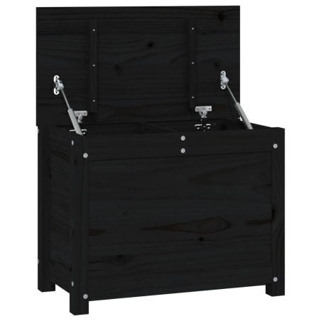 vidaXL Contenitore Portaoggetti Nero 60x32x45,5cm Legno Massello Pino