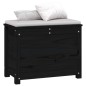 vidaXL Contenitore Portaoggetti Nero 60x32x45,5cm Legno Massello Pino vidaXL Contenitore Portaoggetti Nero 60x32x45,5cm Legno Massello Pino