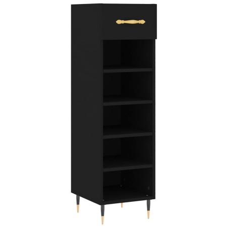 vidaXL Scarpiera Nera 30x35x105 cm in Legno Multistrato
