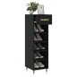 vidaXL Scarpiera Nera 30x35x105 cm in Legno Multistrato