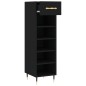 vidaXL Scarpiera Nera 30x35x105 cm in Legno Multistrato