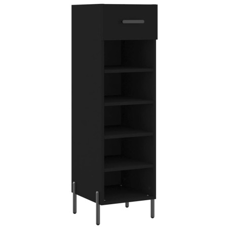 vidaXL Scarpiera Nera 30x35x105 cm in Legno Multistrato