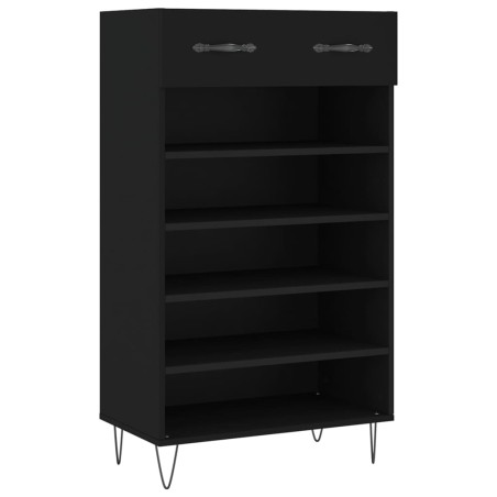 vidaXL Scarpiera Nera 60x35x105 cm in Legno Multistrato