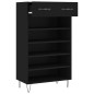 vidaXL Scarpiera Nera 60x35x105 cm in Legno Multistrato