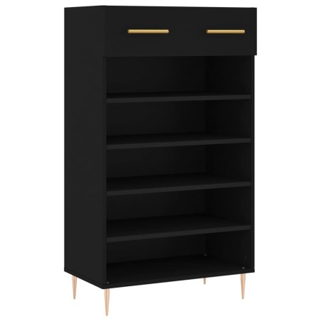 vidaXL Scarpiera Nera 60x35x105 cm in Legno Multistrato