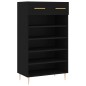 vidaXL Scarpiera Nera 60x35x105 cm in Legno Multistrato vidaXL Scarpiera Nera 60x35x105 cm in Legno Multistrato