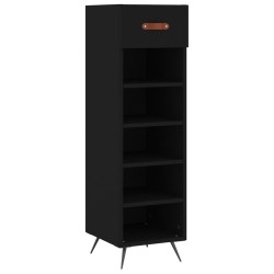 vidaXL Scarpiera Nera 30x35x105 cm in Legno Multistrato