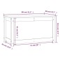 vidaXL Contenitore Portaoggetti Grigio 80x40x45,5cm Massello di Pino vidaXL Contenitore Portaoggetti Grigio 80x40x45,5cm Massello di Pino