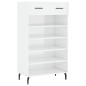 vidaXL Scarpiera Bianco Lucido 60x35x105 cm in Legno Multistrato