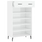 vidaXL Scarpiera Bianco Lucido 60x35x105 cm in Legno Multistrato