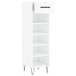 vidaXL Scarpiera Bianco Lucido 30x35x105 cm in Legno Multistrato vidaXL Scarpiera Bianco Lucido 30x35x105 cm in Legno Multistrato