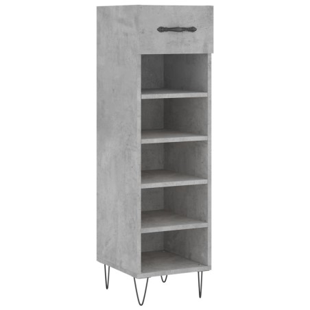 vidaXL Scarpiera Grigio Cemento 30x35x105 cm in Legno Multistrato