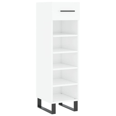vidaXL Scarpiera Bianco Lucido 30x35x105 cm in Legno Multistrato
