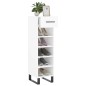 vidaXL Scarpiera Bianco Lucido 30x35x105 cm in Legno Multistrato vidaXL Scarpiera Bianco Lucido 30x35x105 cm in Legno Multistrato