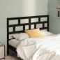 Testiera per Letto Nera 141x4x100 cm in Legno Massello di Pino