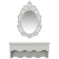 vidaXL Set Mensola da Parete Svuotatasche con Ganci e Specchio Grigio vidaXL Set Mensola da Parete Svuotatasche con Ganci e Specchio Grigio