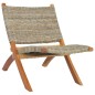vidaXL Sedia Relax in Rattan Kubu Naturale e Legno Massello di Mogano vidaXL Sedia Relax in Rattan Kubu Naturale e Legno Massello di Mogano