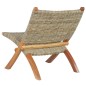 vidaXL Sedia Relax in Rattan Kubu Naturale e Legno Massello di Mogano vidaXL Sedia Relax in Rattan Kubu Naturale e Legno Massello di Mogano