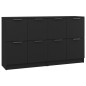 Credenze 2 pz Nere 60x30x70 cm in Legno Multistrato Credenze 2 pz Nere 60x30x70 cm in Legno Multistrato