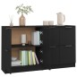 Credenze 2 pz Nere 60x30x70 cm in Legno Multistrato Credenze 2 pz Nere 60x30x70 cm in Legno Multistrato