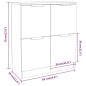 Credenze 2 pz Nere 60x30x70 cm in Legno Multistrato Credenze 2 pz Nere 60x30x70 cm in Legno Multistrato