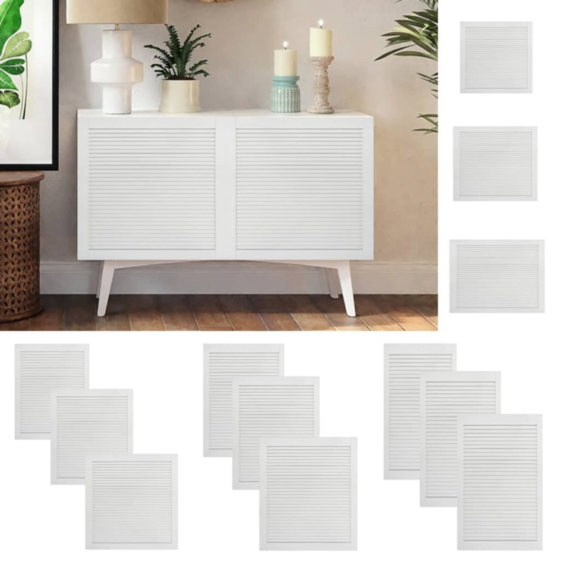 vidaXL Ante a Lamelle 2 pz Legno Massello di Pino Bianche 99,3x49,4 cm vidaXL Ante a Lamelle 2 pz Legno Massello di Pino Bianche 99,3x49,4 cm