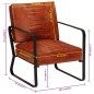 vidaXL Sedia da Salotto Marrone 58,5x64x76 cm in Vera Pelle
