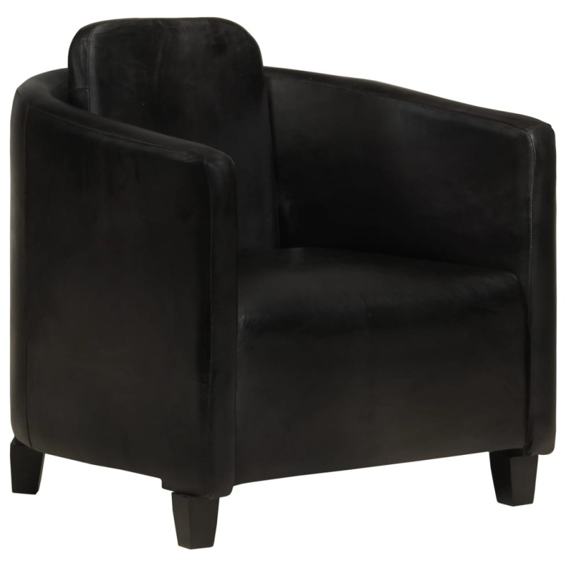 vidaXL Poltrona Nera in Vera Pelle vidaXL Poltrona Nera in Vera Pelle