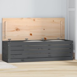 vidaXL Contenitore Portaoggetti Grigio 109x36,5x33cm Massello di Pino