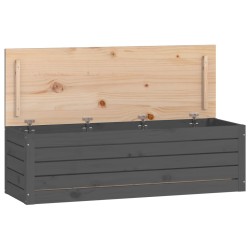 vidaXL Contenitore Portaoggetti Grigio 109x36,5x33cm Massello di Pino